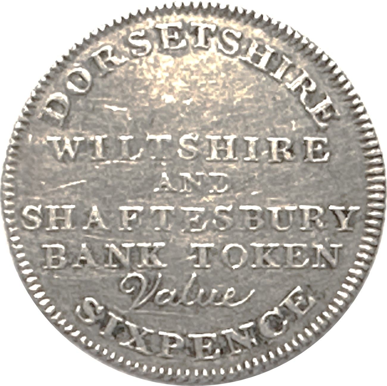6 Pence Dorsetshire - Wiltshire and Shaftesbury reverse