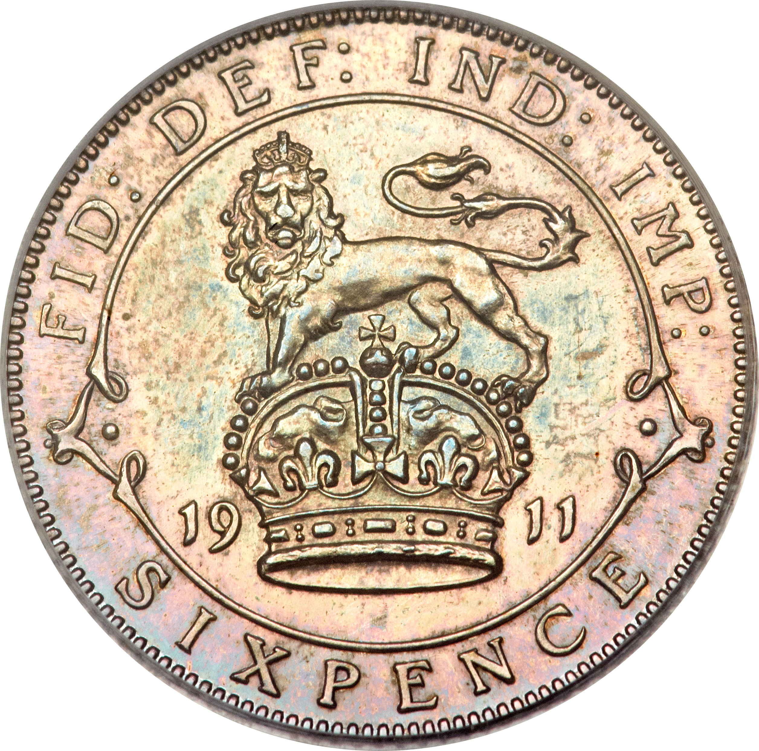 6 Pence - George V 1st coinage reverse