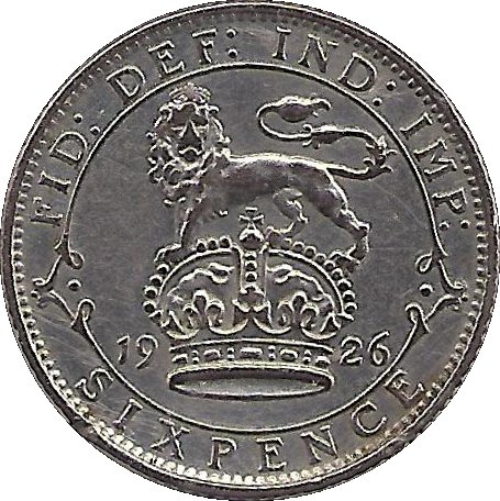 6 Pence - George V 2nd coinage reverse