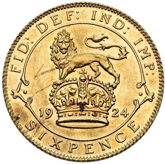 6 Pence - George V 2nd coinage; Pattern reverse