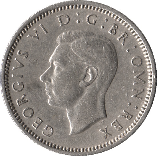 6 Pence - George VI 3rd coinage obverse
