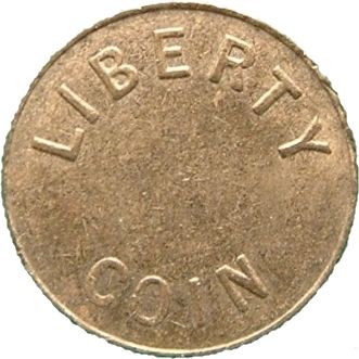 6 Pence - Liberty Coin, Arcade Token obverse