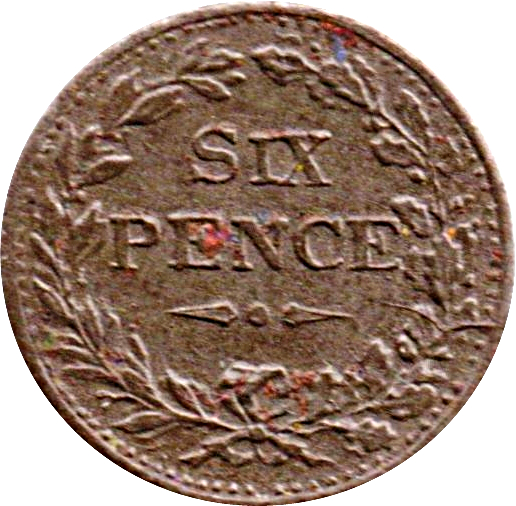 6 Pence Miniature coin reverse