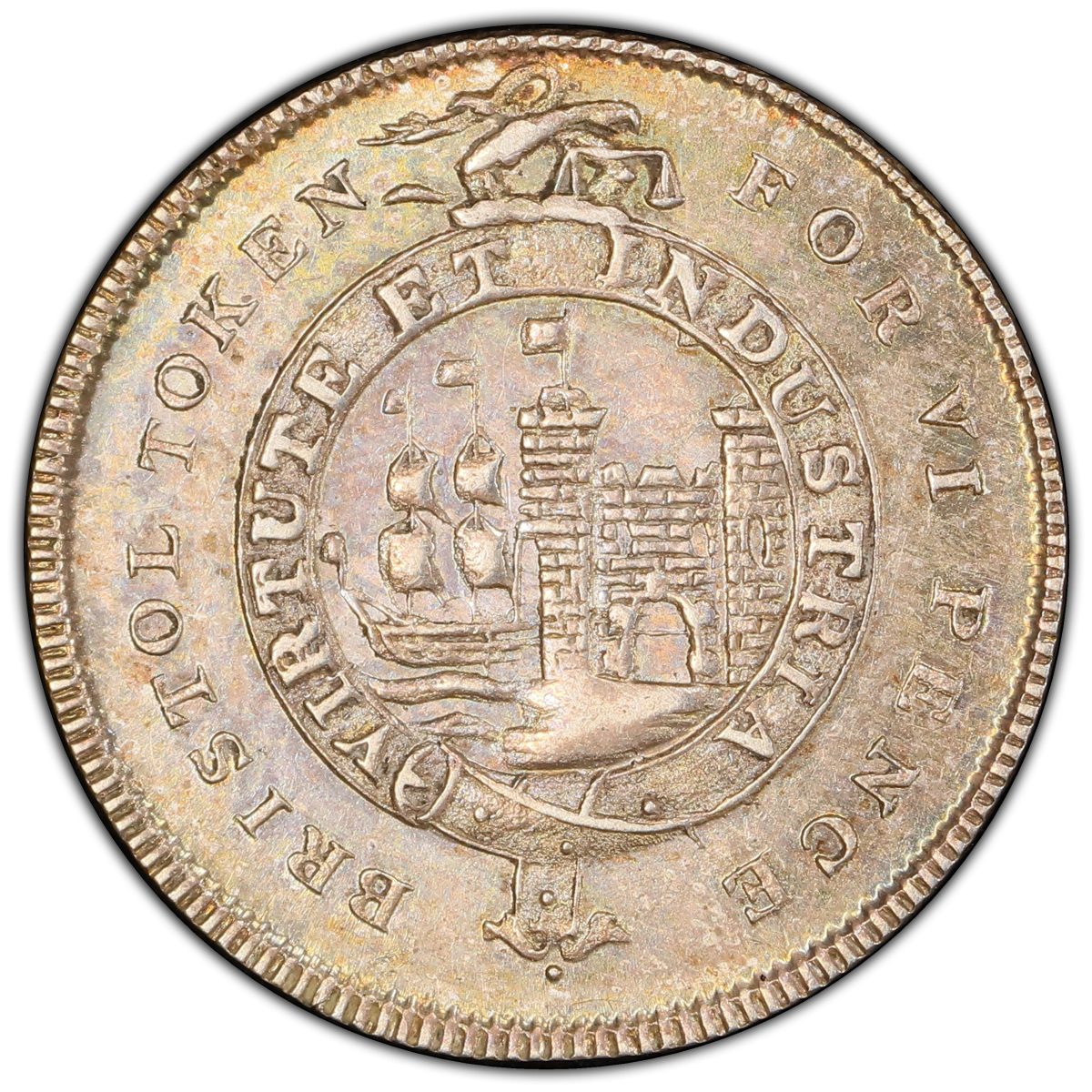 6 Pence Somersetshire - Bristol / To Facilitate Trade obverse