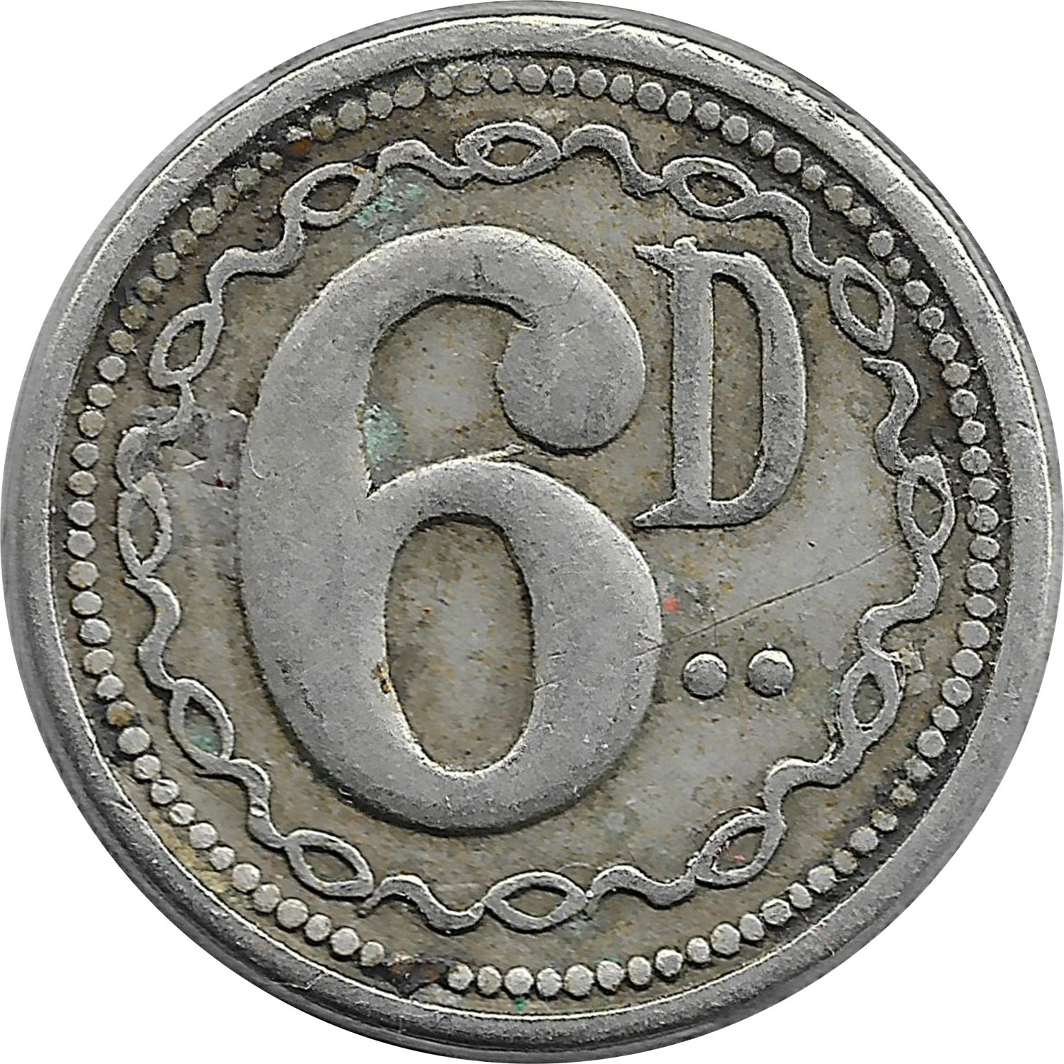 6 Pence Token obverse