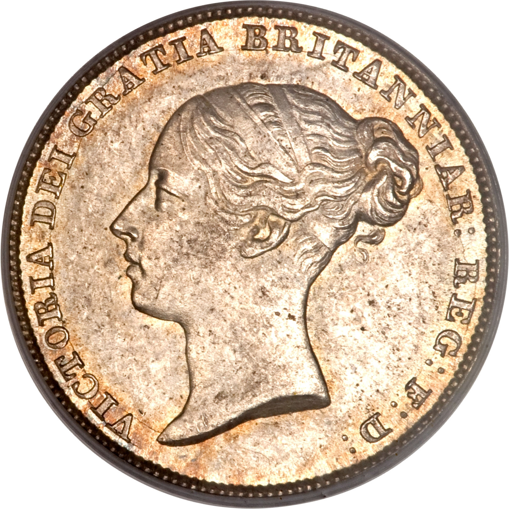 6 Pence - Victoria 1st portrait; 1st type obverse