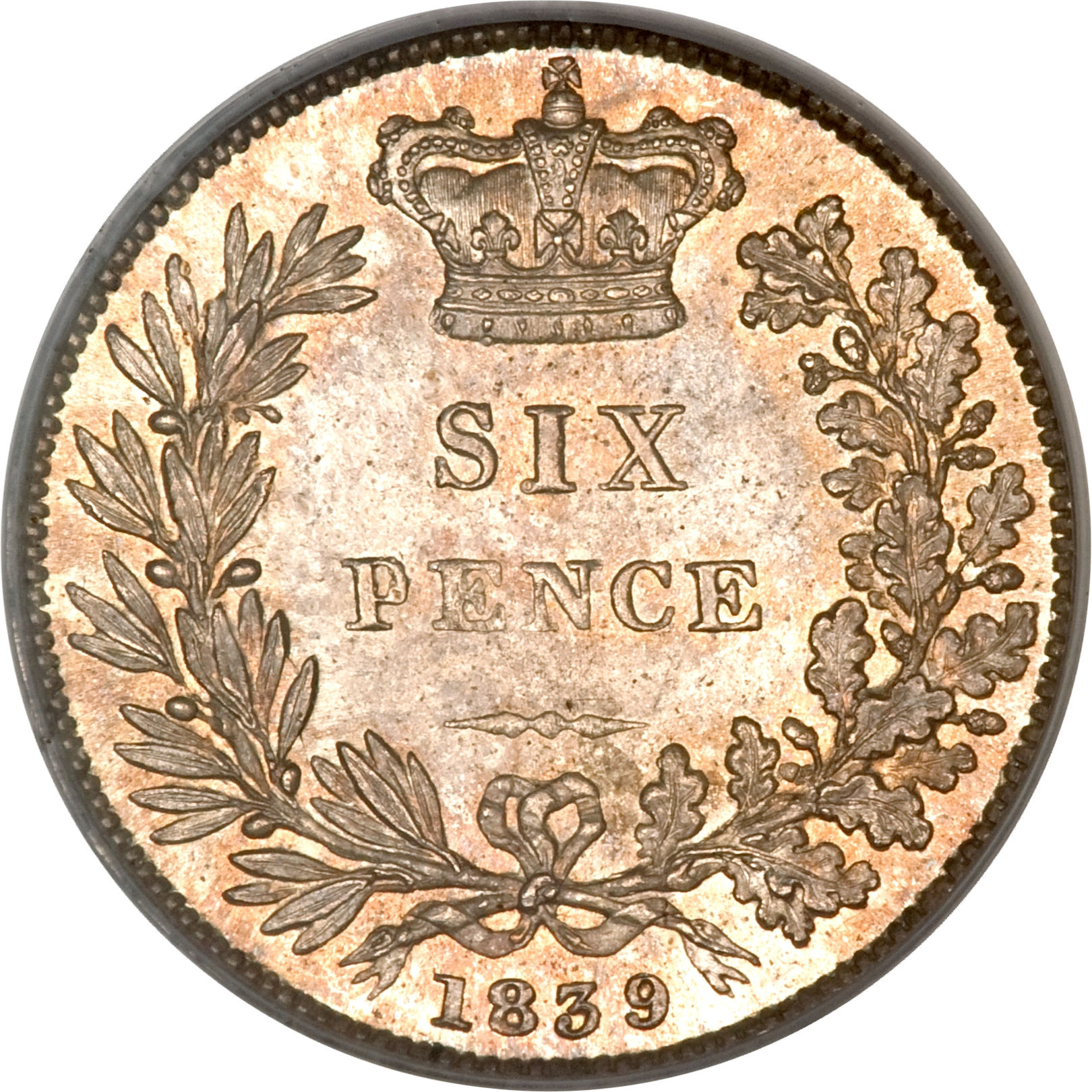 6 Pence - Victoria 1st portrait; 1st type reverse