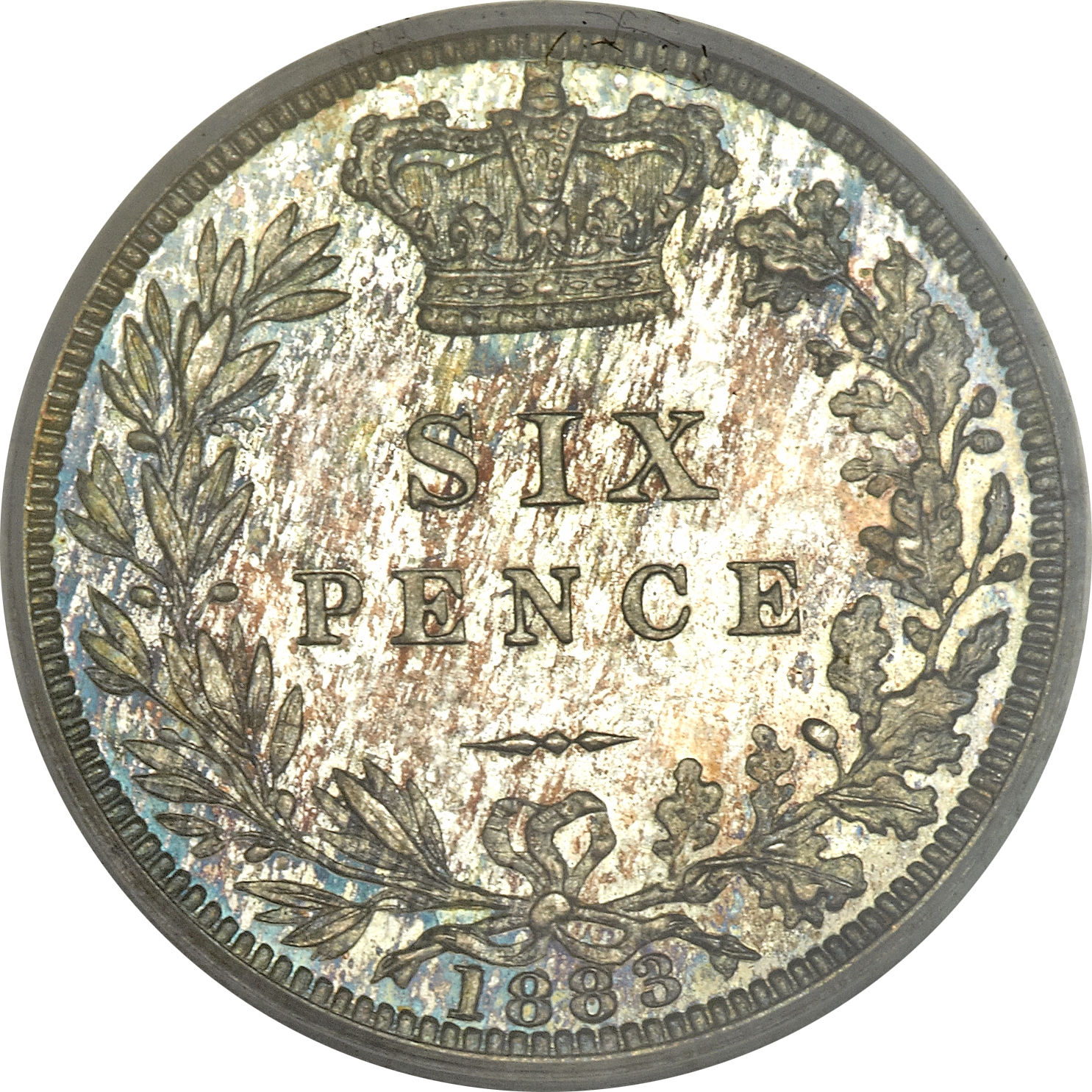 6 Pence - Victoria 1st portrait; 3rd type reverse
