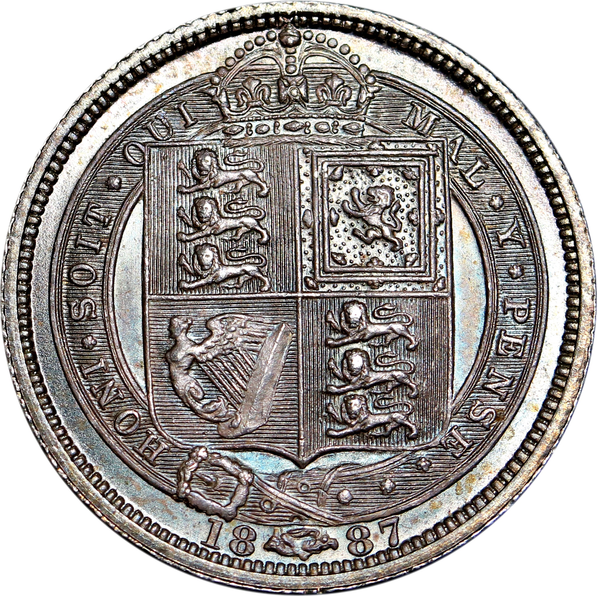 6 Pence - Victoria 2nd portrait; 1st reverse reverse