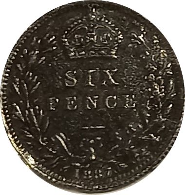 6 Pence - Victoria reproduction reverse
