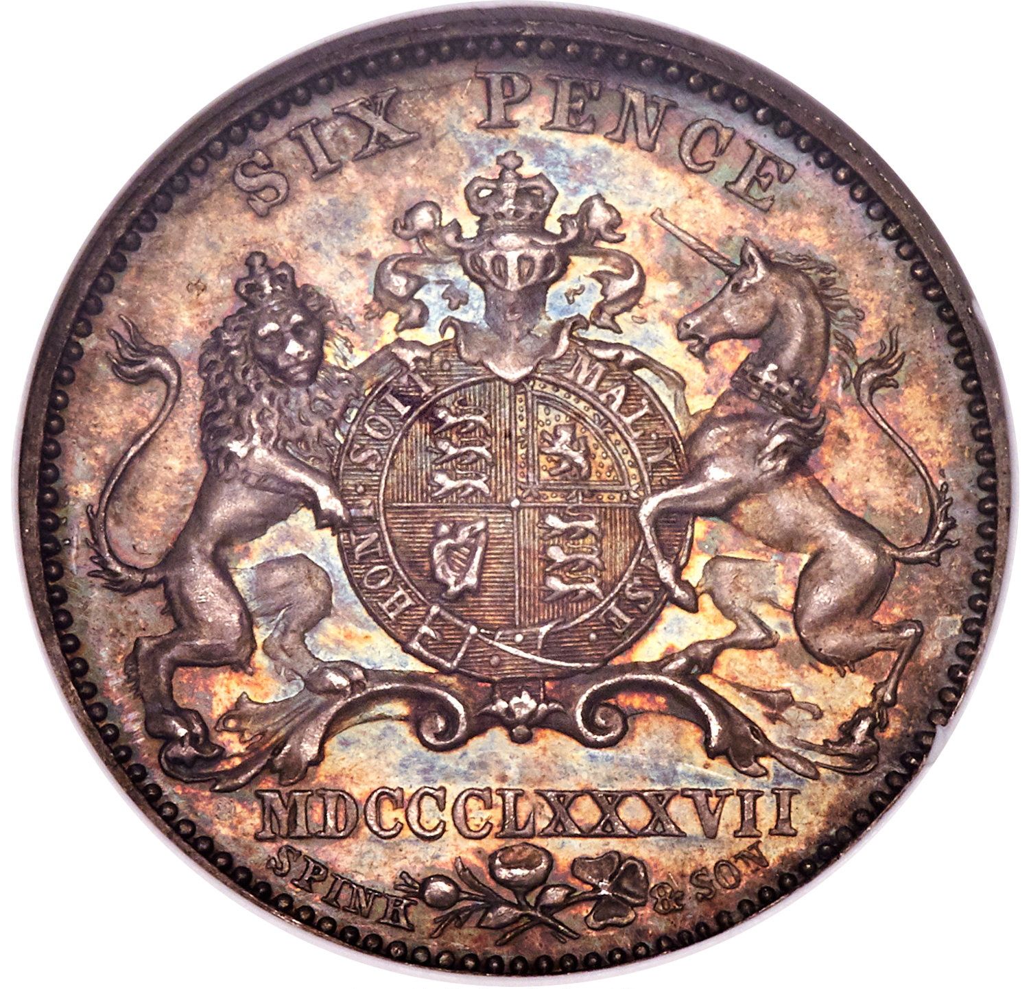 6 Pence - Victoria Spink and Son Pattern reverse