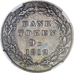 9 Pence - George III Bank Token; Pattern reverse