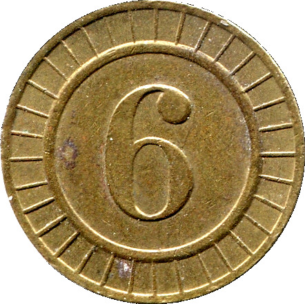 Amusement Token - 6 obverse