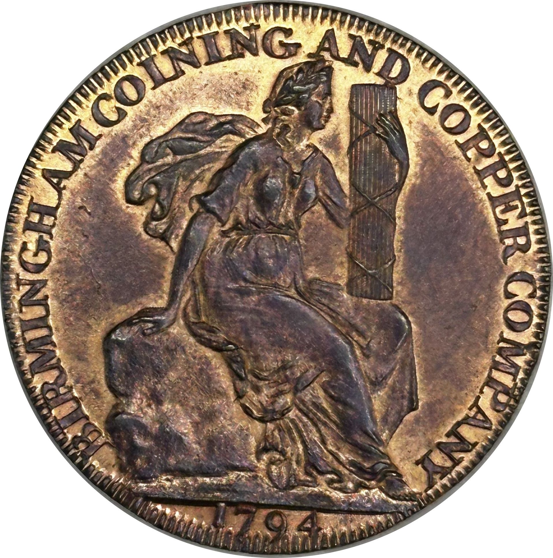 Birmingham Coining And Copper Halfpenny obverse