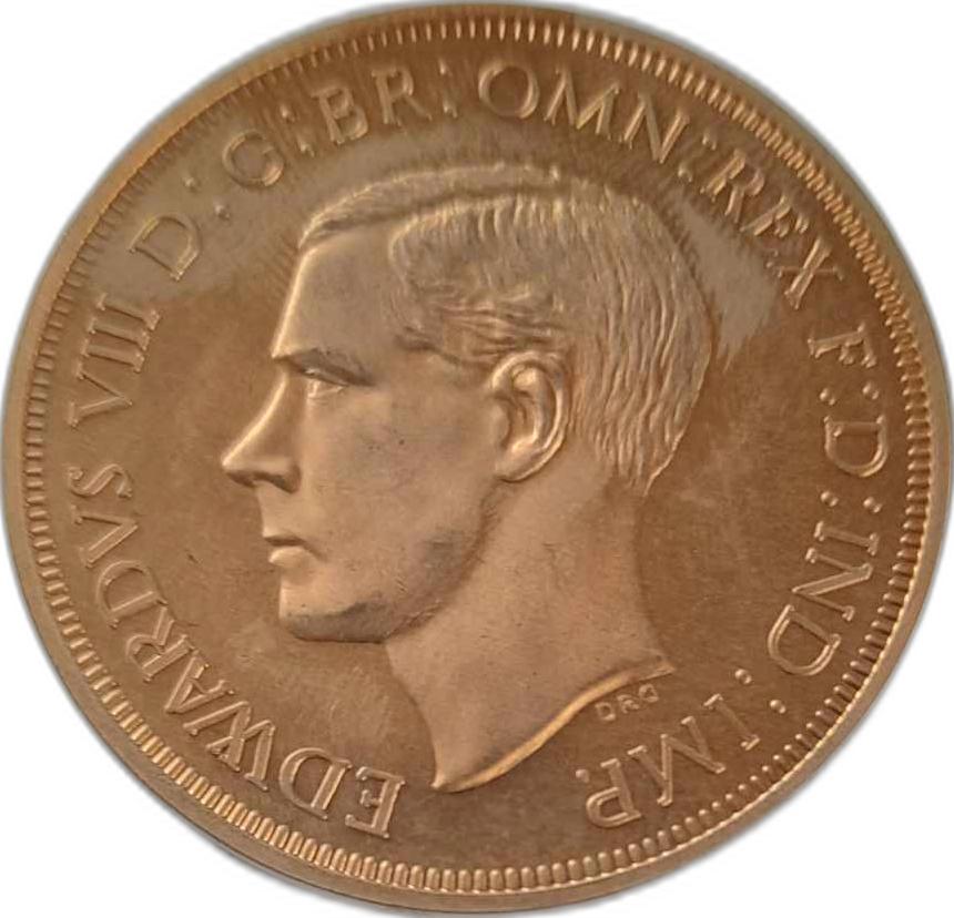 Fantasy Coin - 1 Crown Edward VIII Pattern, Copper obverse
