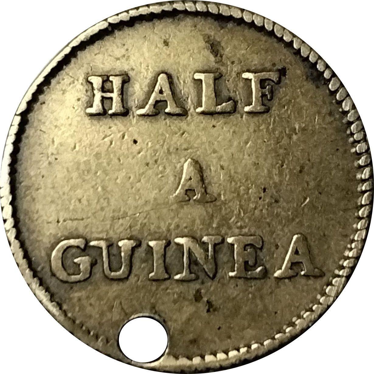 Gaming Token/Coin Weight George II Portrait - Half a Guinea reverse