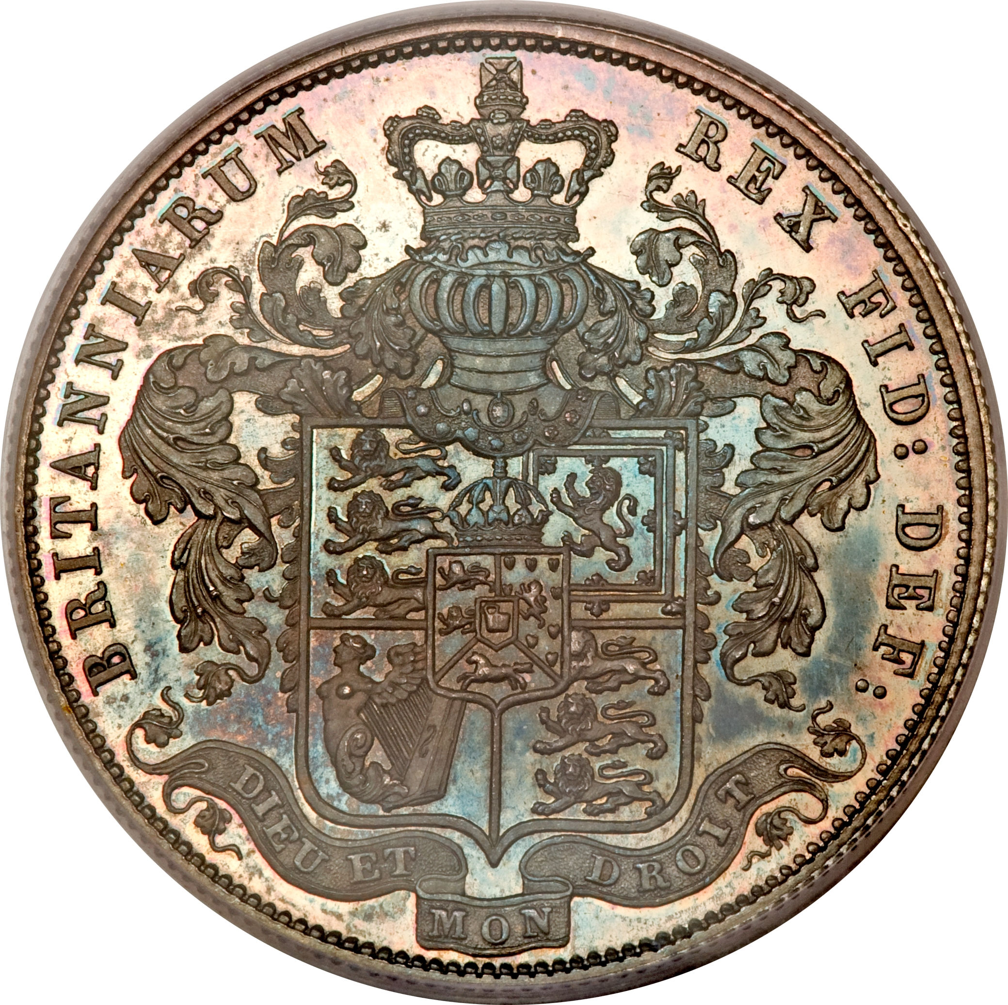 ½ Crown - George IV 2nd portrait; 3rd reverse reverse