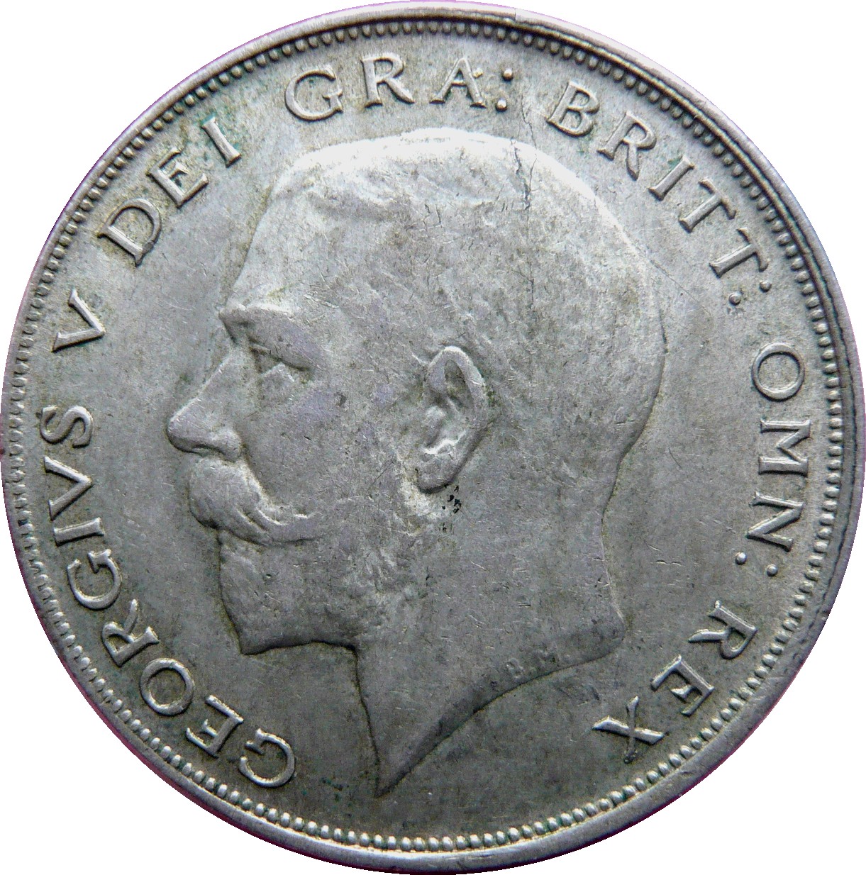 ½ Crown - George V 2nd type obverse
