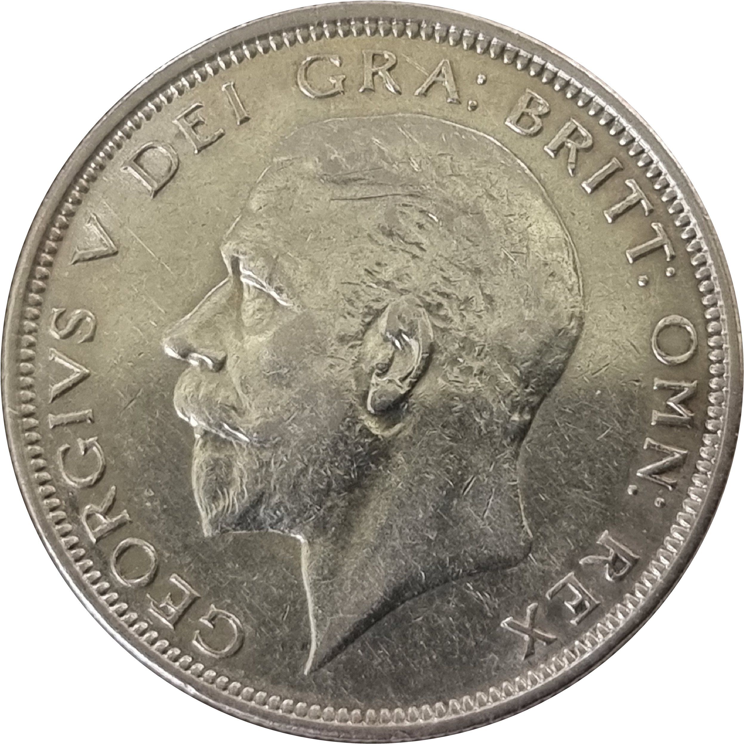 ½ Crown - George V 3rd type; Modified Effigy obverse