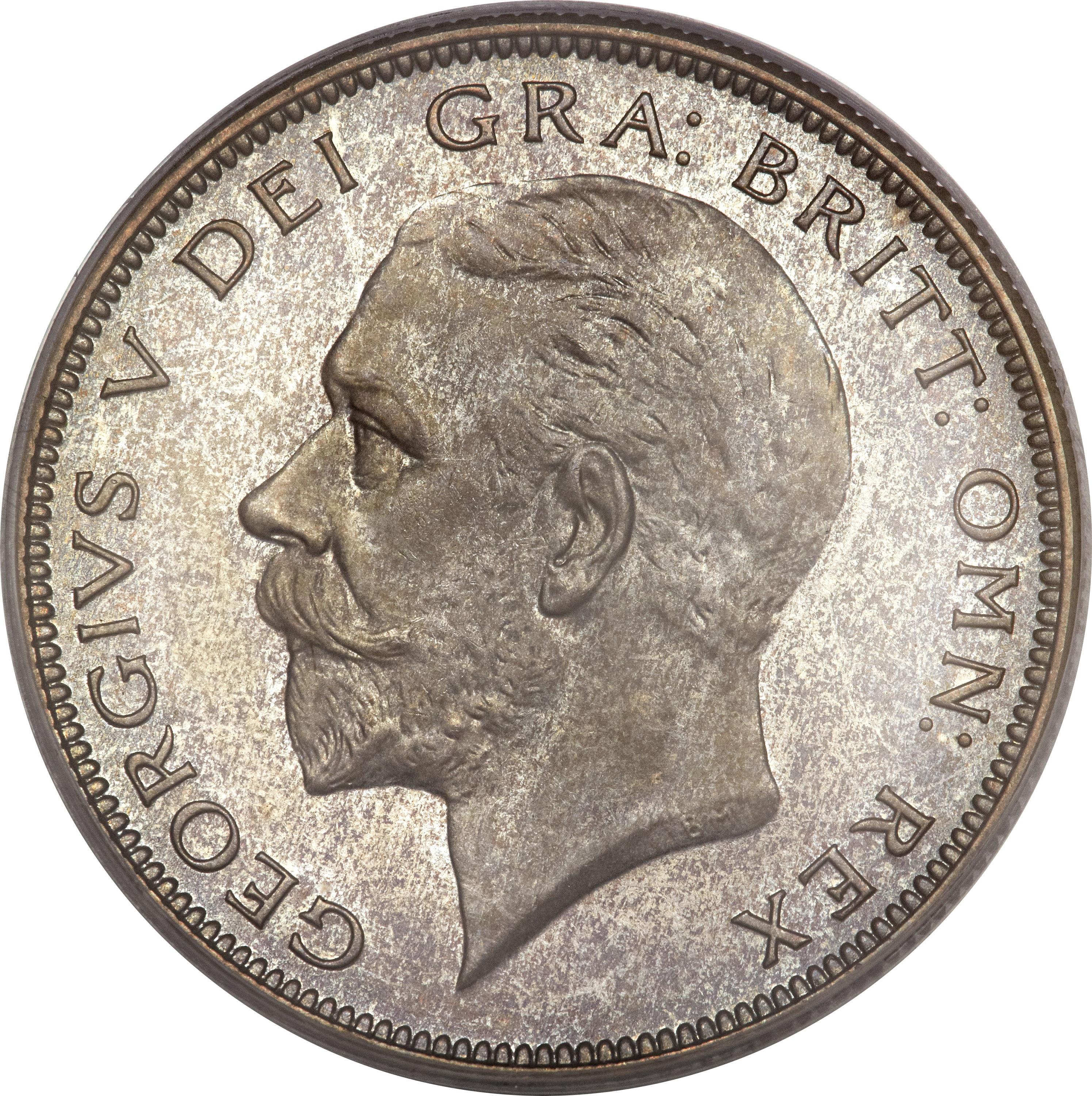 ½ Crown - George V 4th type obverse