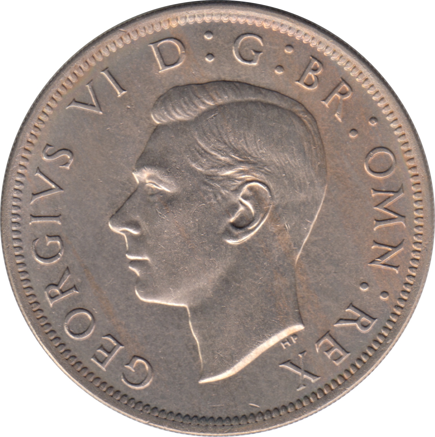 ½ Crown - George VI 3rd type; no 'IND:IMP' obverse