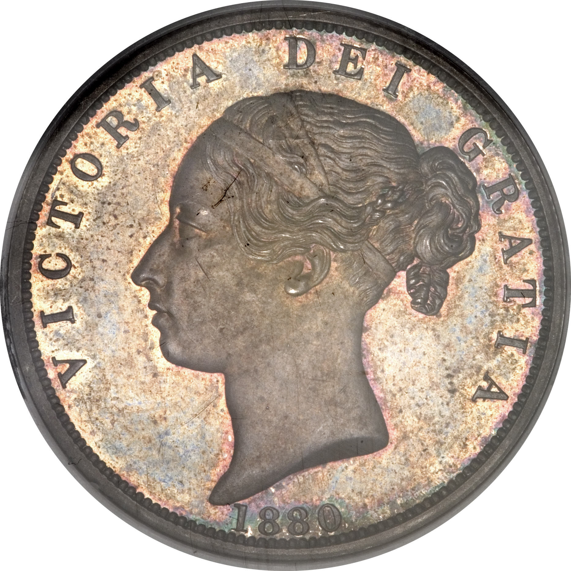 ½ Crown - Victoria 1st portrait; 2nd type obverse
