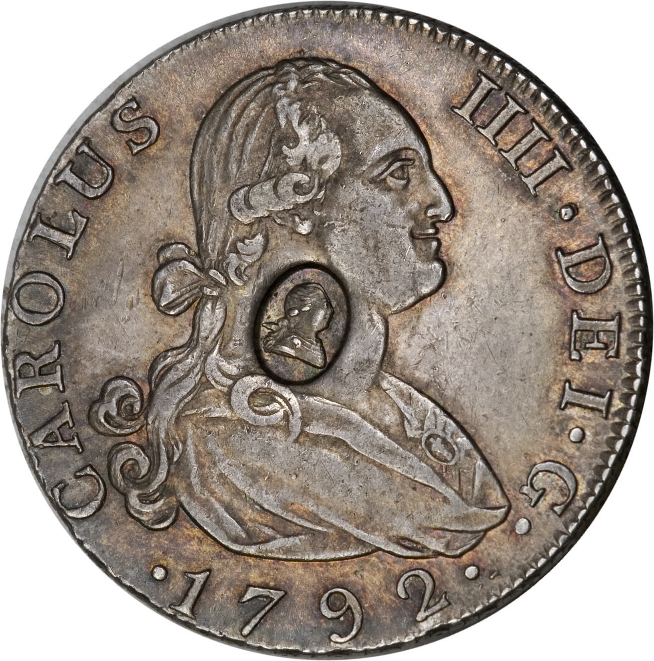 ½ Dollar - George III Type I countermarked; oval obverse