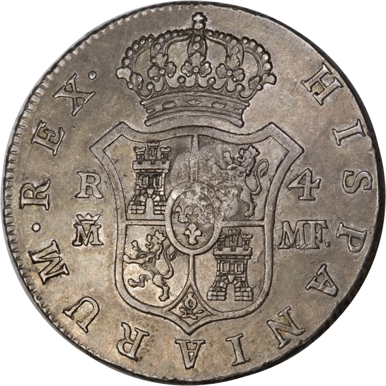 ½ Dollar - George III Type I countermarked; oval reverse
