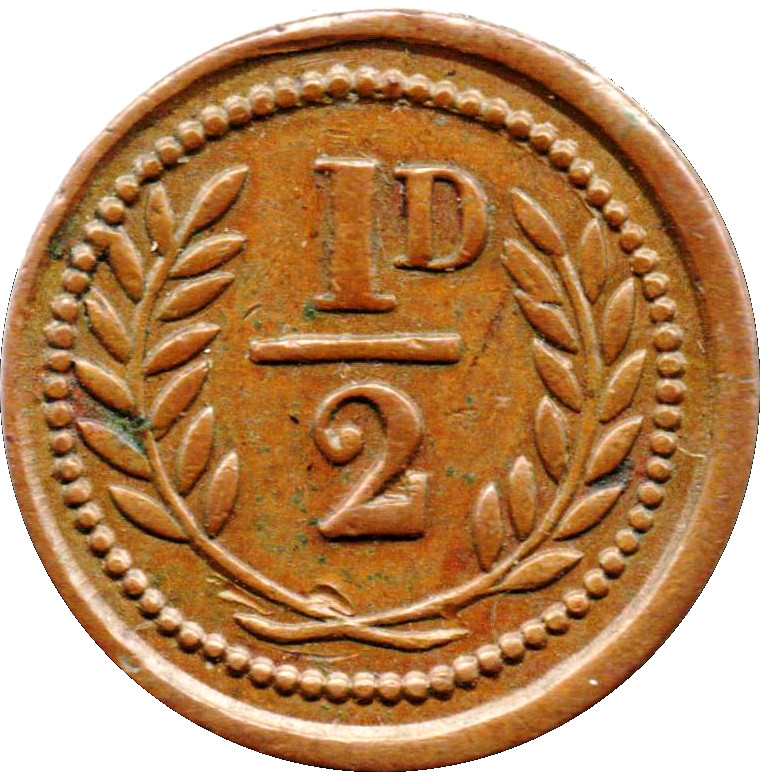 ½ Pennny - J.T. Parrish Newcastle on Tyne reverse