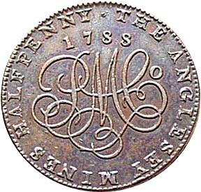 ½ Penny Anglesey - Parys Mines Company / Druid Series reverse