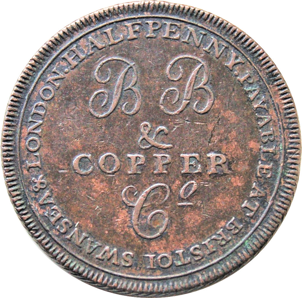 ½ Penny Bristol - Brass and Copper Company reverse