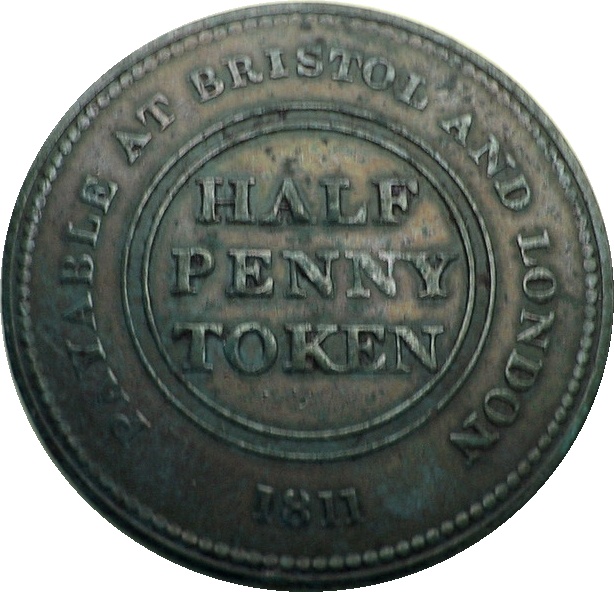 ½ Penny Bristol - Patent Sheathing Nail Manufactory reverse