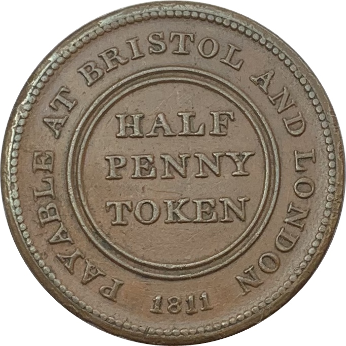 ½ Penny Bristol - Patent Sheathing Nail Manufactory reverse
