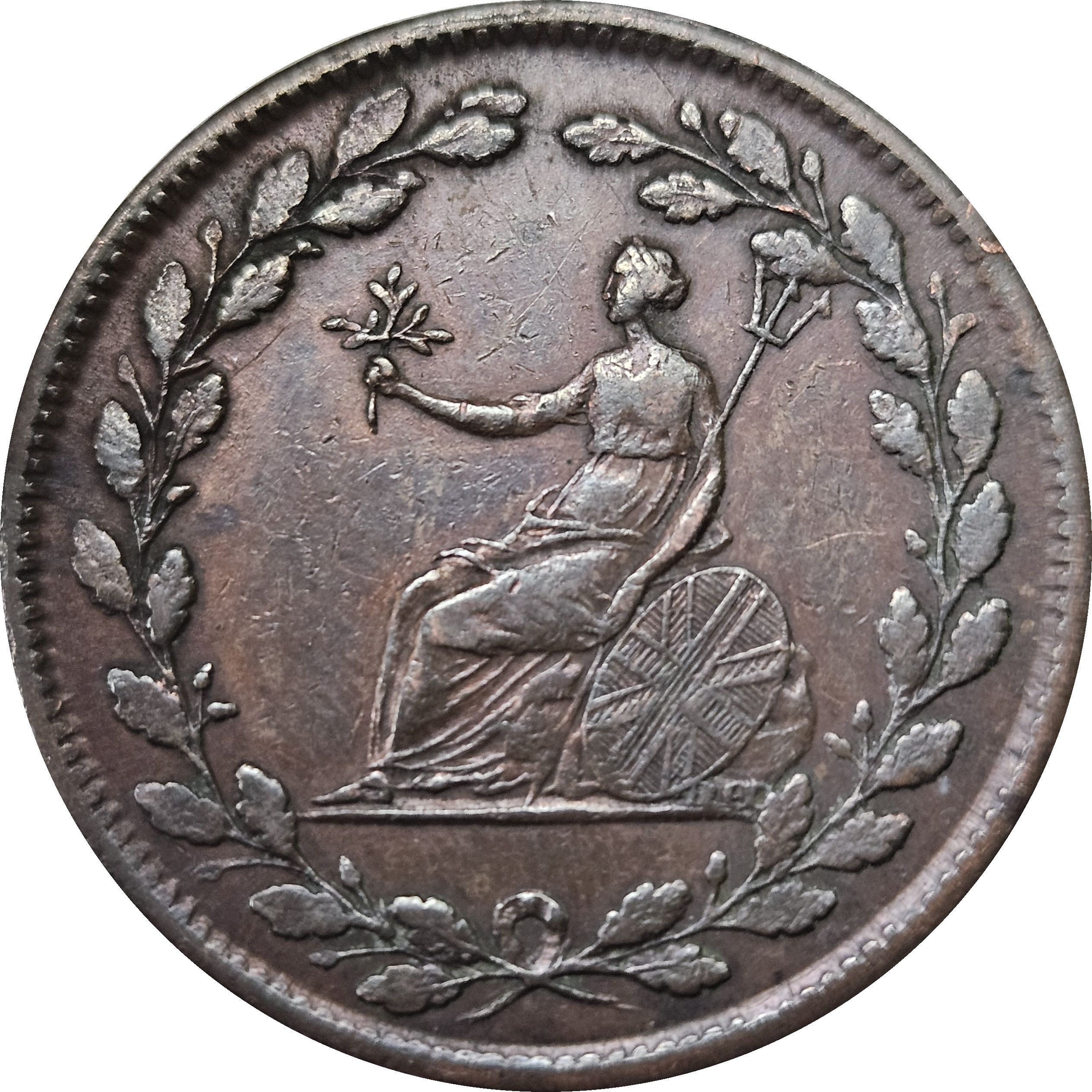 ½ Penny British Copper Company - Lion reverse