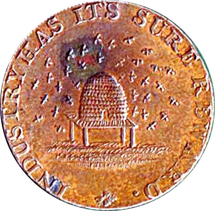 ½ Penny Cambridgeshire - Industry Has Its Sure Reward reverse