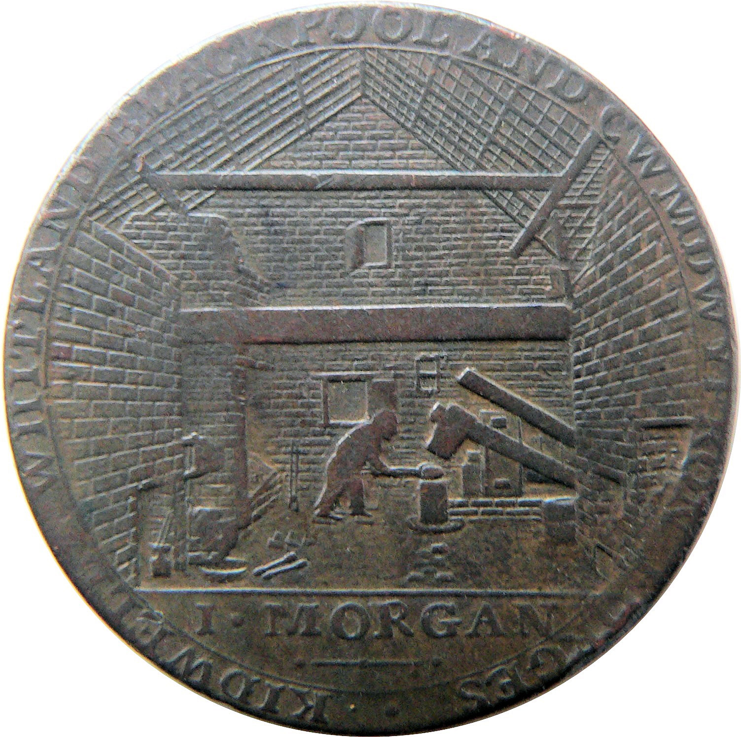 ½ Penny Carmarthenshire - Carmarthen / I. Morgan reverse