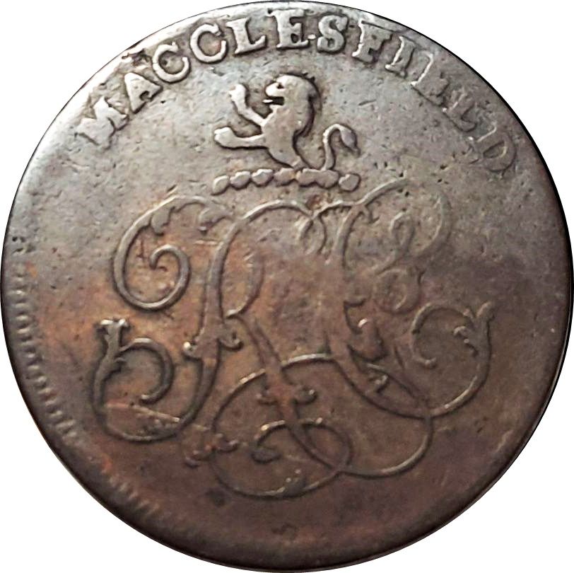 ½ Penny Cheshire - Macclesfield / Charles Roe Copper Works reverse