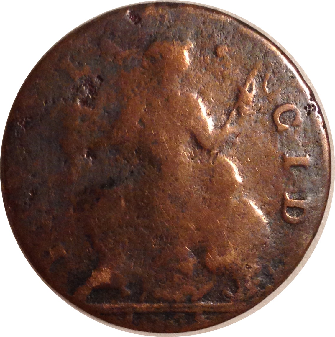½ Penny Clauduis Romanus - Pax Pla Cid reverse