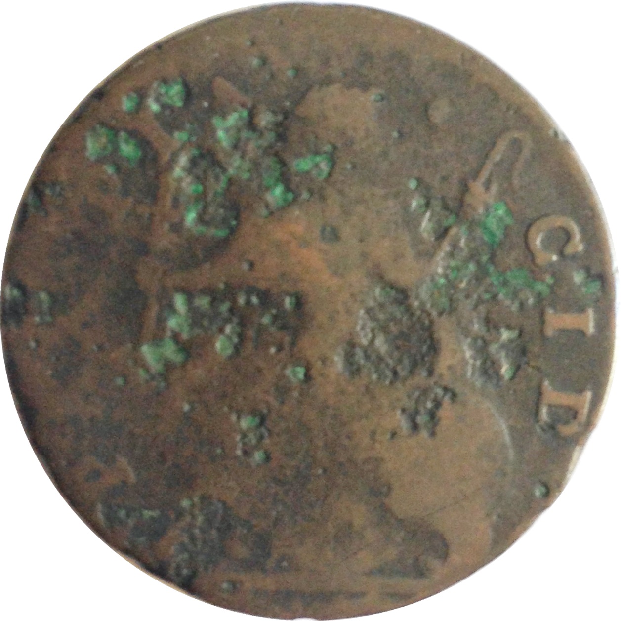 ½ Penny Clauduis Romanus - Pax Pla Cid reverse