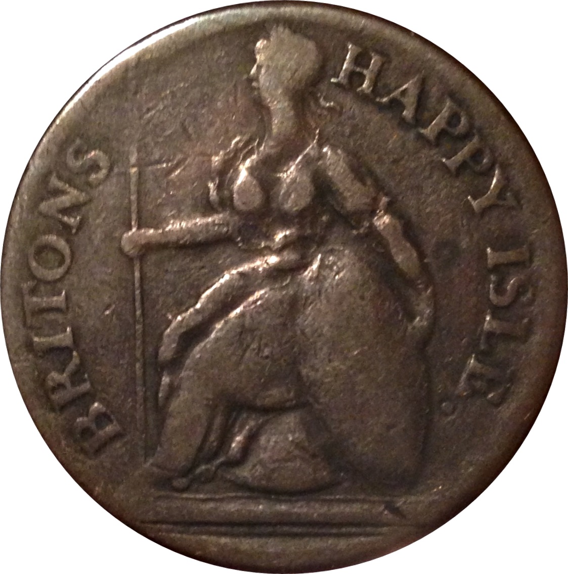 ½ Penny Colonel Kirk - Britons Happy Isle reverse