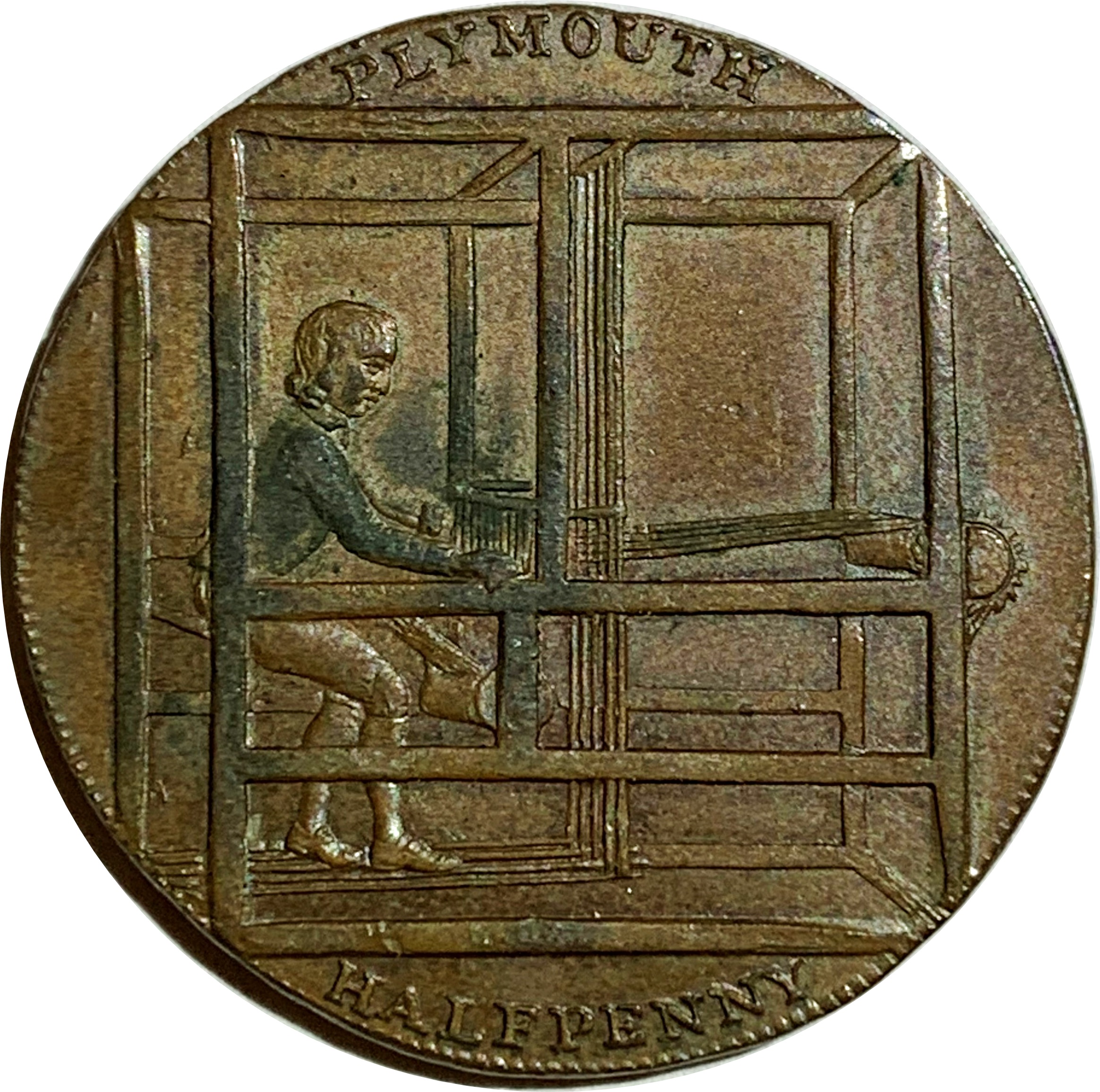 ½ Penny Devon - Plymouth / Shepheard and Co reverse