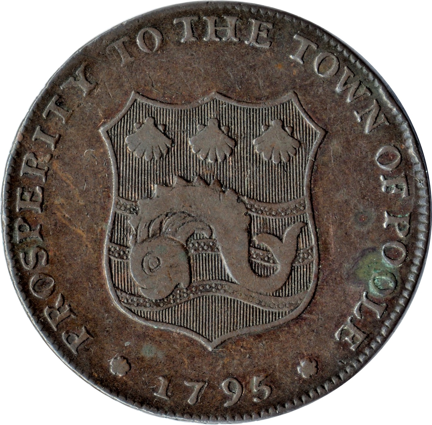 ½ Penny Dorset - Poole / J. Bayly reverse