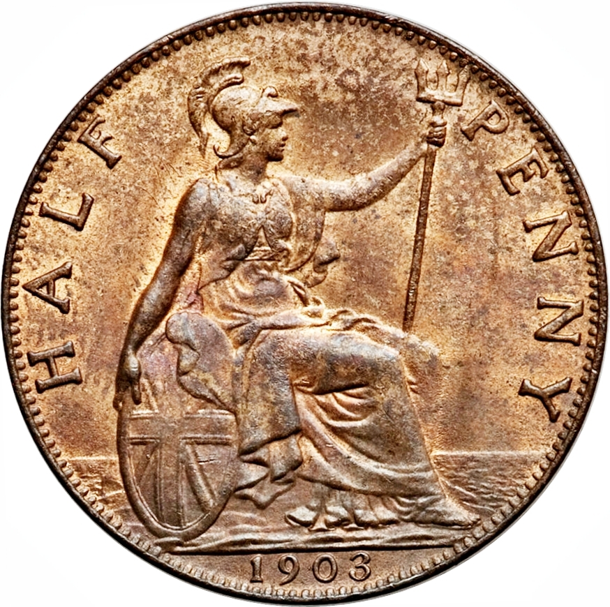 ½ Penny - Edward VII reverse