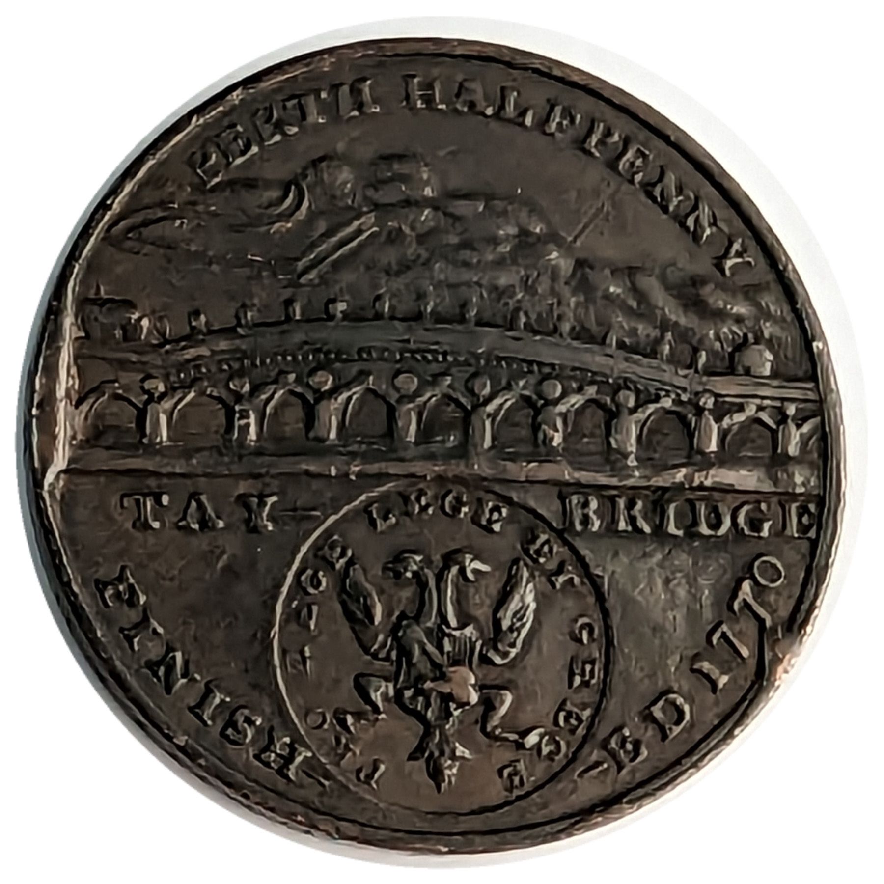 ½ Penny Ferrier's Tay Bridge and Fisherman Perth reverse