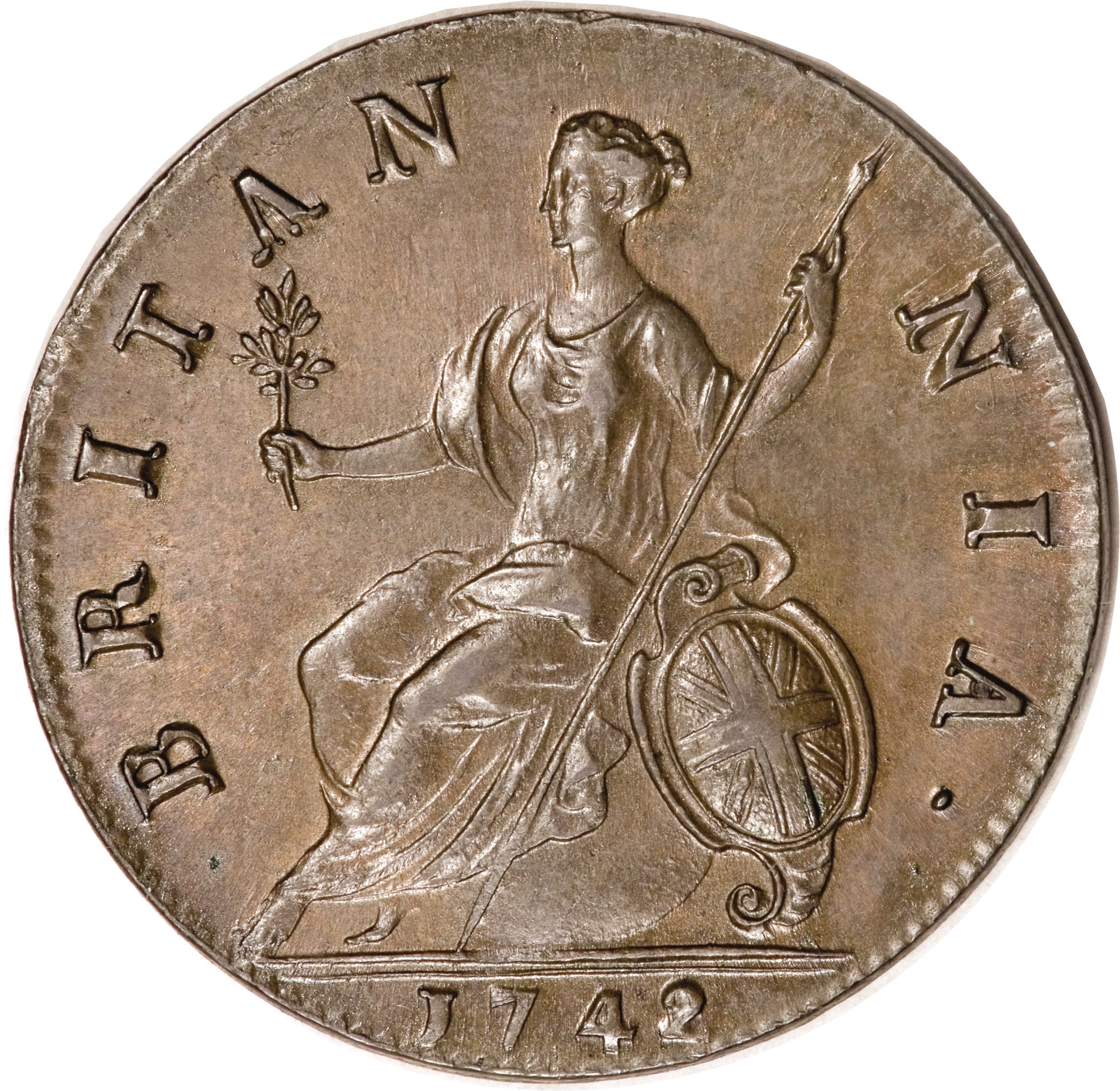 ½ Penny - George II old bust reverse
