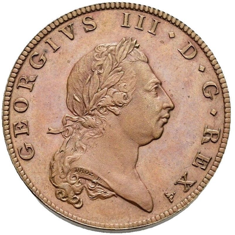 ½ Penny - George III Bronzed Pattern obverse