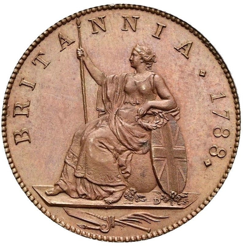 ½ Penny - George III Bronzed Pattern reverse