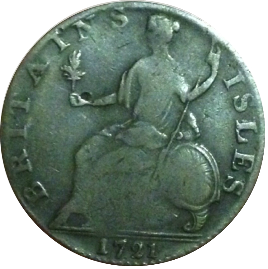 ½ Penny George Ruled - Britains Isles reverse
