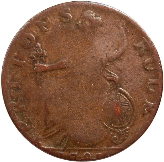 ½ Penny George Sussex - Britons Rule reverse