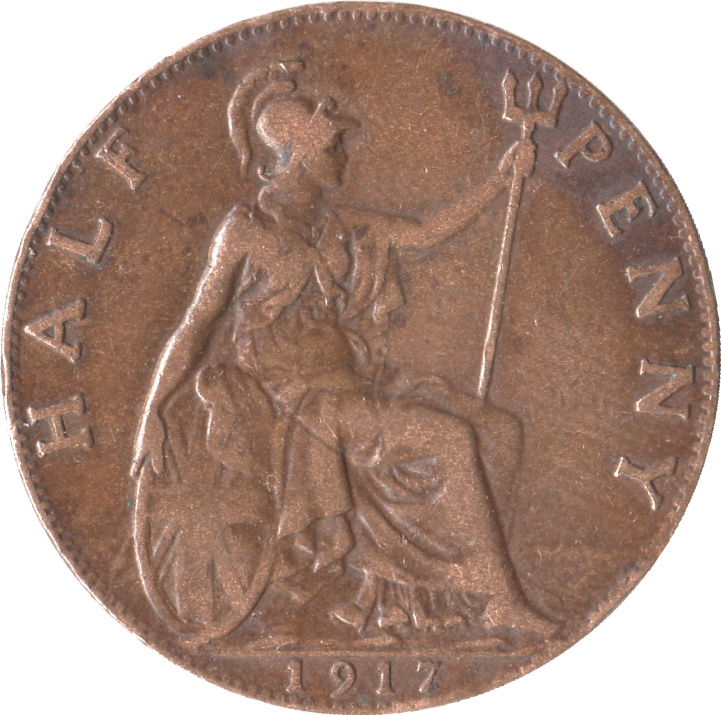 ½ Penny - George V 1st portrait reverse